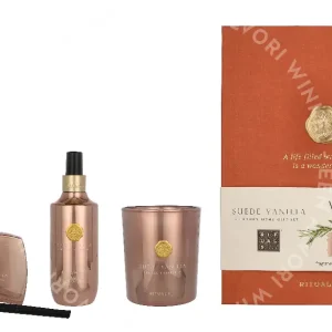 Rituals Private Collection Suede Vanilla Giftset 660ml Mini Fragrance Sticks 100ml/Scented Candle 360g/Home Perfume 200ml fles en verpakking