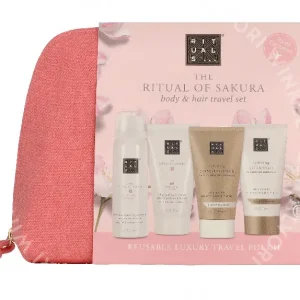 Rituals Sakura Body & Hair Travel Set 260ml Foaming Shower Gel 50ml/Conditioner 70ml/Shampoo 70ml/Whipped Body Cream 70ml verpakking