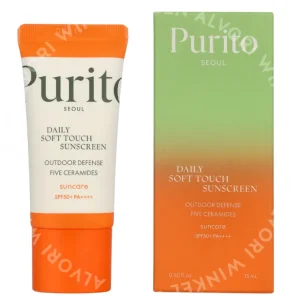 Purito Seoul Daily Soft Touch Sunscreen SPF50+ PA++++ 15ml  fles en verpakking