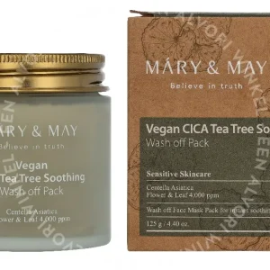 Mary & May Cica Tea Tree Soothing Wash Off Pack 125g  fles en verpakking