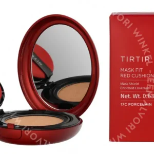 Tirtir Mask Fit Red Cushion Foundation SPF40 18g #17C Porcelain fles en verpakking