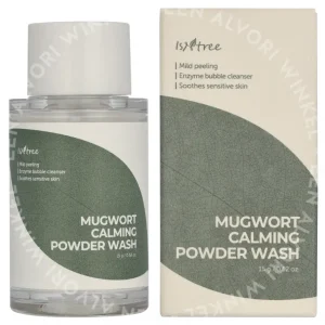 Isntree Mugwort Calming Powder Wash 15g  fles en verpakking
