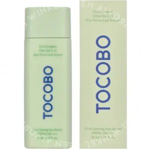 Tocobo Cica Calming Sun Serum SPF50+ PA++++ 50ml  fles en verpakking