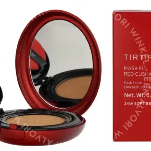 Tirtir Mask Fit Red Cushion Foundation SPF40 18g #24W Soft Beige fles en verpakking