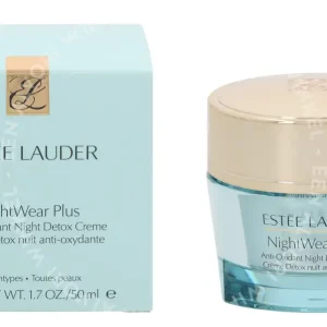 E.Lauder Nightwear Plus Anti-Oxidant Night Detox Creme Anti Oxidant -  All Skin Types 50ml  fles en verpakking