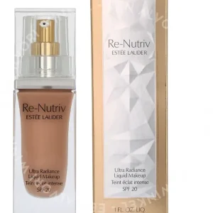 E.Lauder Re-Nutriv Ultra Radiance Liquid Makeup SPF20/PA 30ml #3C2 Pebble fles en verpakking