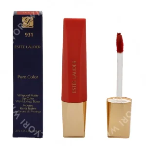 E.Lauder Pure Color Whipped Matte Lip Color 9ml #931 Hot Shot fles en verpakking