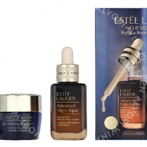 E.Lauder Nighttime Experts Set 50ml Advanced Night Repair Complex 30ml/Advanced Night Repair Eye Gel-Cream 5ml/Supreme+ Night Power Bounce Cream 15ml fles en verpakking