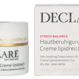Declare Stressbalance Skin Soothing Cream Extra Rich 50ml Dry Skin fles en verpakking
