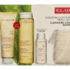 Clarins Age-Defying & Firming Essentials Set 375ml Pouch/Cleanser 125ml/Lotion 200ml/Milk 50ml verpakking