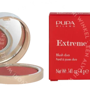 Pupa Extreme Blush Duo Effect Compact Blush 4g #110 Radiant Amarant - Glow Watermelon fles en verpakking
