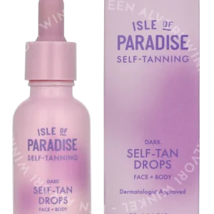 Isle of Paradise Self-Tan Drops Face + Body 30ml Dark fles en verpakking