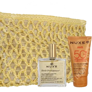 Nuxe Silky Summer Routine Set 250ml Body Spray SPF50 150ml/Face Sunscreen Cream SPF50+ 50ml/Dry Care Oil 50ml fles