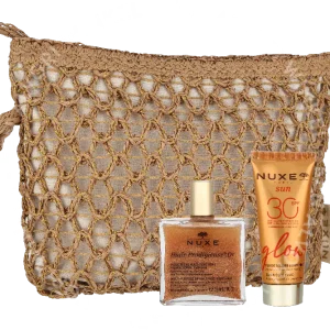 Nuxe Sun Glow Set 240ml Tanning Oil SPF30 150ml/Glow Sun-Kissed Fluid SPF30 40ml/Huile Prodigieuse Multi-Purpose Dry Oil 50ml fles