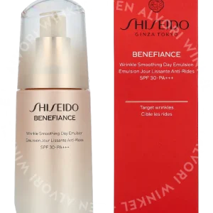Shiseido Benefiance Wrinkle Smoothing Day Emulsion SPF20 75ml  fles en verpakking