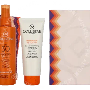 Collistar Sun Giftset 300ml Tanning Spray Milk Spf30 200ml/After-Sun Balm 100ml/Pouch fles en verpakking