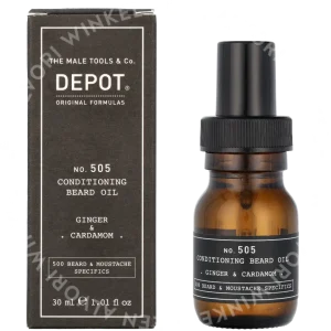 Depot No. 505 Conditioning Beard Oil 30ml Ginger & Cardamom fles en verpakking