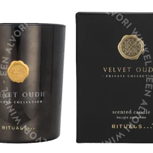 Rituals Velvet Oudh Scented Candle 360g  fles en verpakking