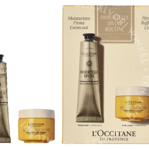 L'Occitane Immortelle Divine Body Routine Kit 150ml Body Balm75ml/Hand-in-Cream 75ml fles en verpakking
