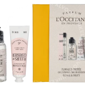 L'Occitane Fleurs De Cerisier Routine Giftset 115ml Hand Cream 30ml/Shower Gel 75ml/Edt Spray 10ml fles en verpakking