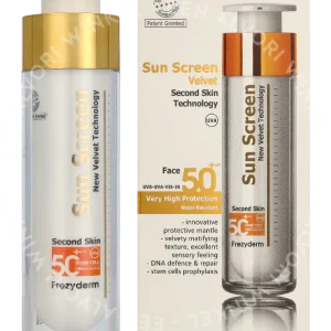 Frezyderm Sun Screen Second Skin SPF50 50ml  fles en verpakking
