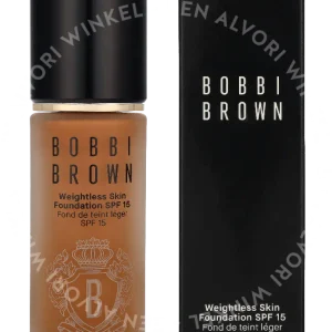Bobbi Brown Weigthless Skin Foundation SPF15 30ml W086 Warm Almond fles en verpakking