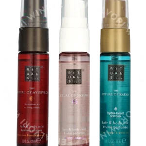 Rituals Your Misty Discovery Set 60ml The Ritual of Karma Hair and Body Mist 20ml/The Ritual of Ayurveda Hair and Body Mist 20ml/The Ritual of Sakura Hair and Body Mist 20ml fles