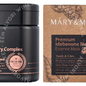 Mary & May Premium Idebenone Blackberry Complex Essence Mask 20stuk 20 Pieces fles en verpakking